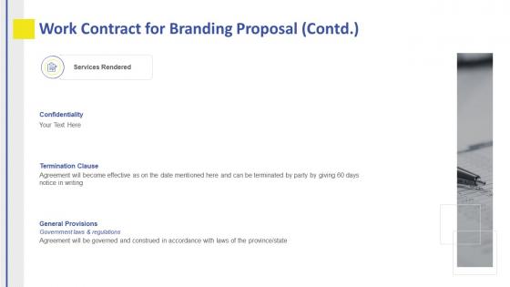 Branding proposal template work contract for branding proposal contd ppt guidelines