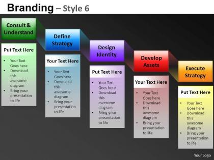 Branding style 6 powerpoint presentation slides db