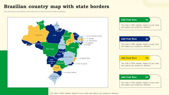 Brazilian Country Map With State Borders
