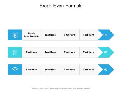 Break even formula ppt powerpoint presentation infographic template infographics cpb