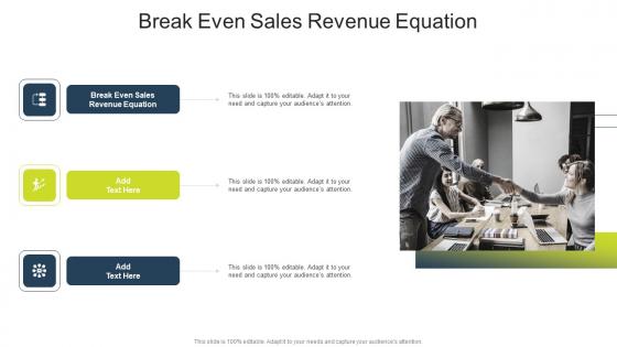 Break Even Sales Revenue Equation In Powerpoint And Google Slides Cpb