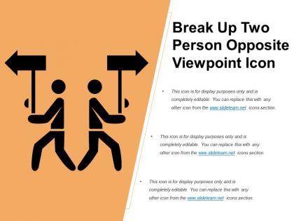 Break up two person opposite viewpoint icon