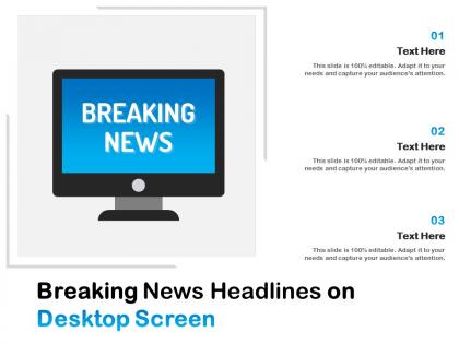 Breaking news headlines on desktop screen