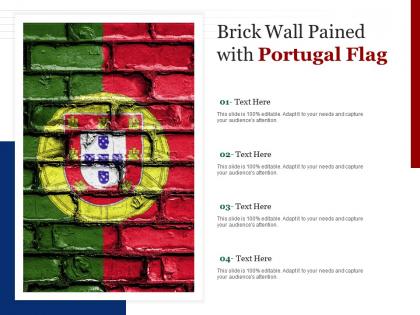 Brick wall pained with portugal flag