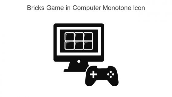 Bricks Game In Computer Monotone Icon In Powerpoint Pptx Png And Editable Eps Format