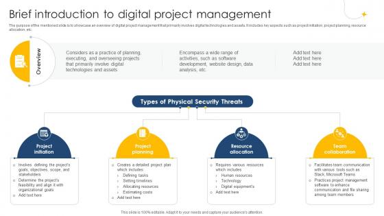 Brief Introduction To Digital Project Management Navigation PM SS V