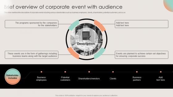 Brief Overview Of Corporate Event With Audience Business Event Planning And Management