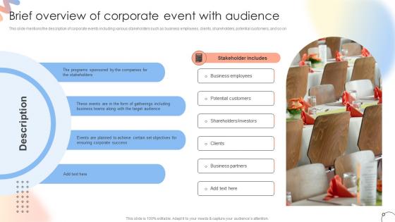 Brief Overview Of Corporate Event With Audience Steps For Conducting Product Launch Event