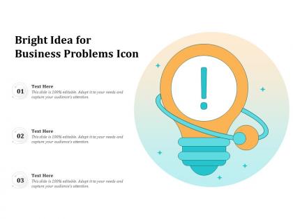 Bright idea for business problems icon