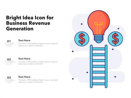 Bright idea icon for business revenue generation