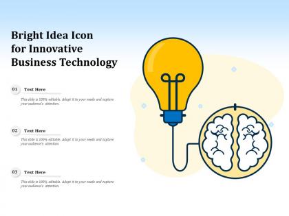 Bright idea icon for innovative business technology