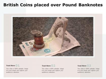 British coins placed over pound banknotes