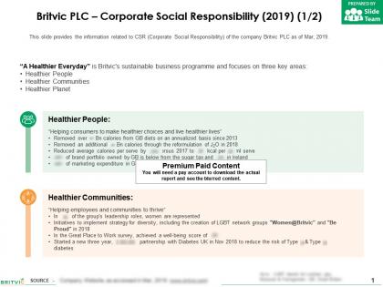 Britvic plc corporate social responsibility 2019