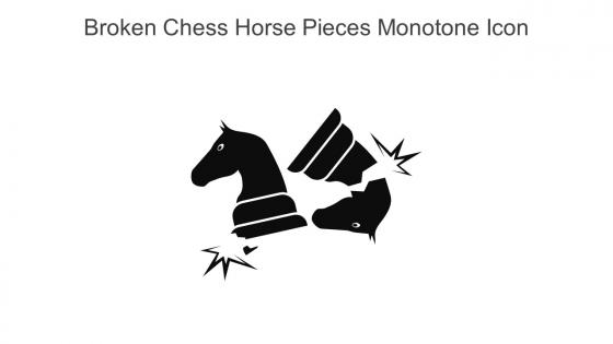 Broken Chess Horse Pieces Monotone Icon In Powerpoint Pptx Png And Editable Eps Format