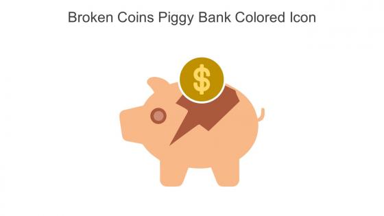 Broken Coins Piggy Bank Colored Icon In Powerpoint Pptx Png And Editable Eps Format