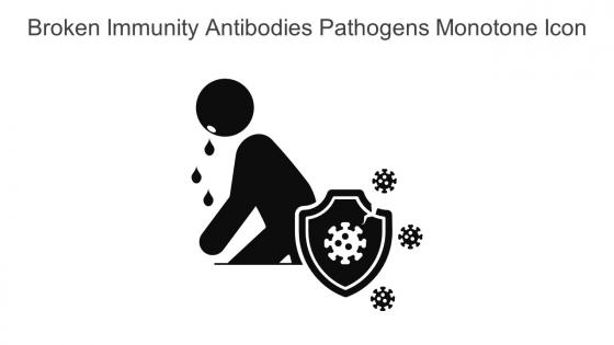 Broken Immunity Antibodies Pathogens Monotone Icon In Powerpoint Pptx Png And Editable Eps Format