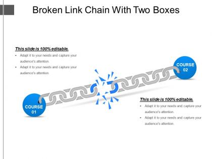 Broken link chain with two boxes