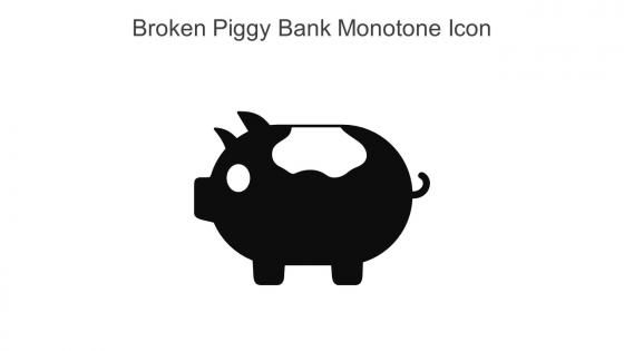 Broken Piggy Bank Monotone Icon In Powerpoint Pptx Png And Editable Eps Format