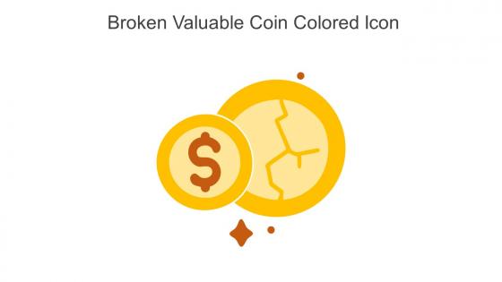 Broken Valuable Coin Colored Icon In Powerpoint Pptx Png And Editable Eps Format