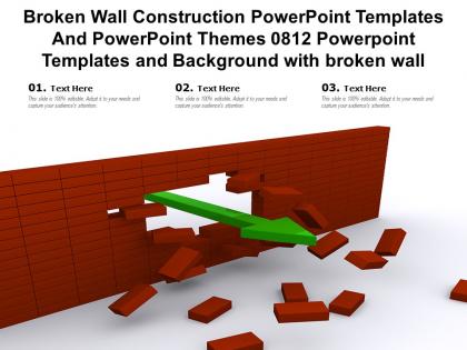Broken wall construction templates themes 0812 powerpoint templates and background with broken wall