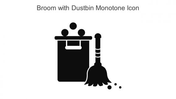 Broom With Dustbin Monotone Icon In Powerpoint Pptx Png And Editable Eps Format