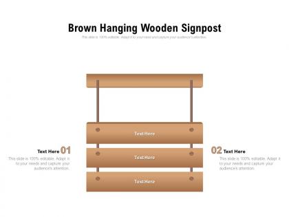 Brown hanging wooden signpost
