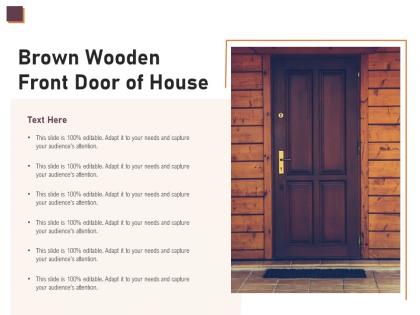 Brown wooden front door of house