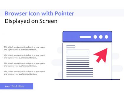 Browser icon with pointer displayed on screen