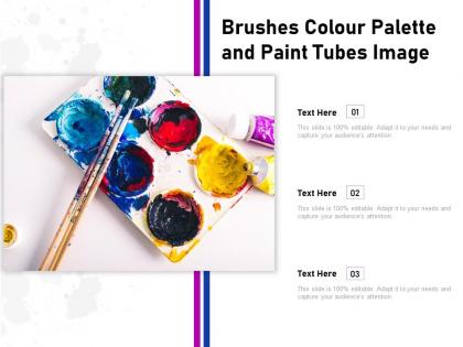 Brushes colour palette and paint tubes image