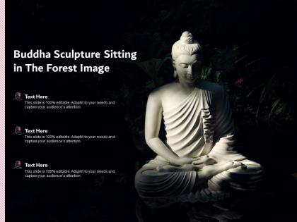 Buddha sculpture sitting in the forest image