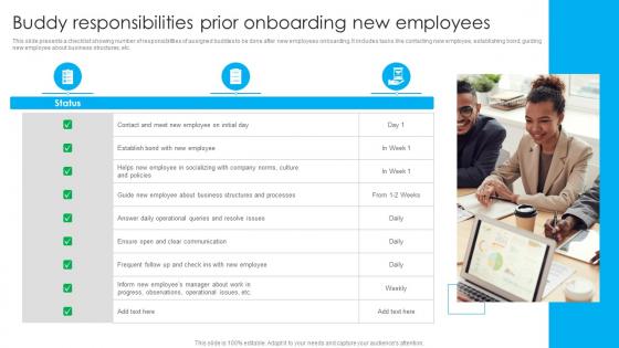 Buddy Responsibilities Prior Onboarding New Employees