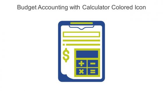 Budget Accounting With Calculator Colored Icon In Powerpoint Pptx Png And Editable Eps Format