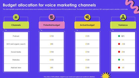 Budget Allocation For Voice Marketing Channels