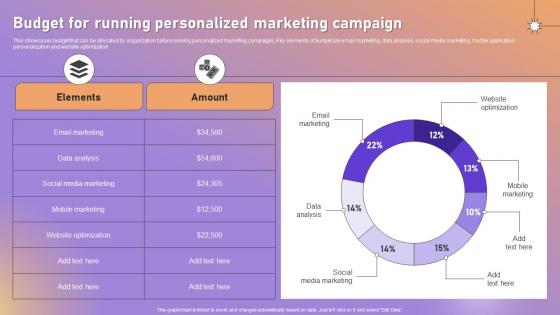 Budget For Running Personalized Marketing Campaign Ppt Show Master Slide