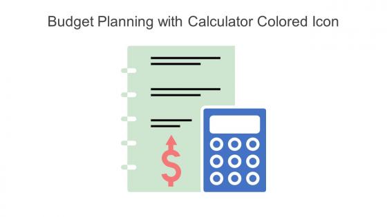 Budget Planning With Calculator Colored Icon In Powerpoint Pptx Png And Editable Eps Format