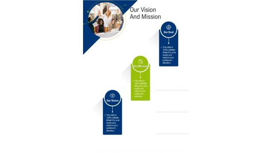 Budget Proposal Our Vision And Mission One Pager Sample Example Document