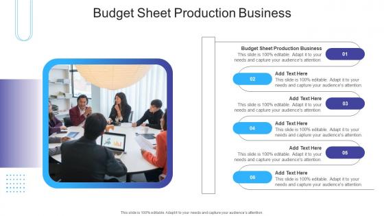 Budget Sheet Production Business In Powerpoint And Google Slides Cpb