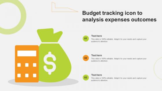 Budget Tracking Icon To Analysis Expenses Outcomes