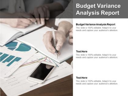 Budget variance analysis report ppt powerpoint presentation portfolio master slide cpb