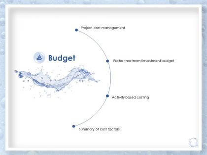 Budget water treatment investment budget ppt powerpoint presentation slides information