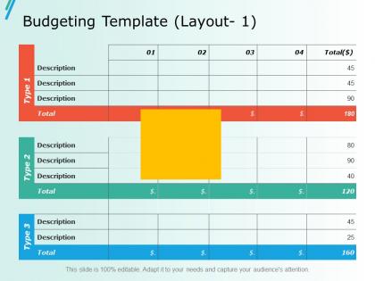 Budgeting template layout 1 ppt slides layouts
