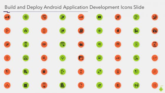 Build and deploy android application development icons slide