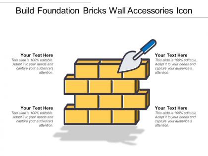 Build foundation bricks wall accessories icon