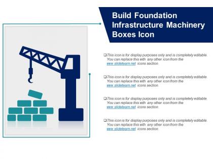 Build foundation infrastructure machinery boxes icon