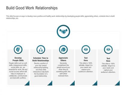 Build good work relationships day toward ppt powerpoint presentation portfolio grid