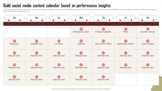 Build Social Media Content Calendar Based On Performance Insights RTM Guide To Improve MKT SS V