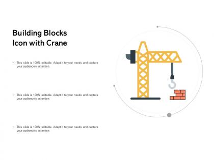 Building blocks icon with crane