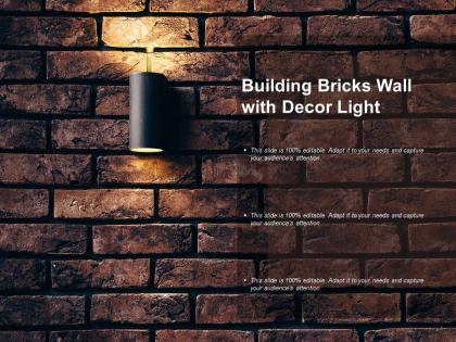 Building bricks wall with decor light