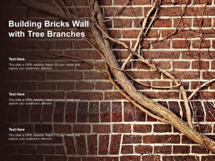 Building bricks wall with tree branches