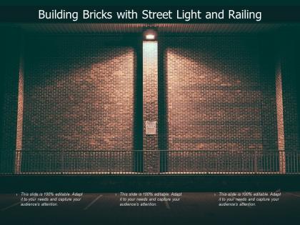 Building bricks with street light and railing